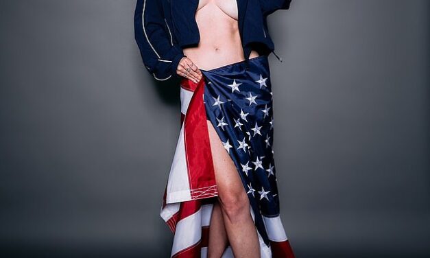 Leah McSweeney poses NAKED with the American flag for Fourth of July