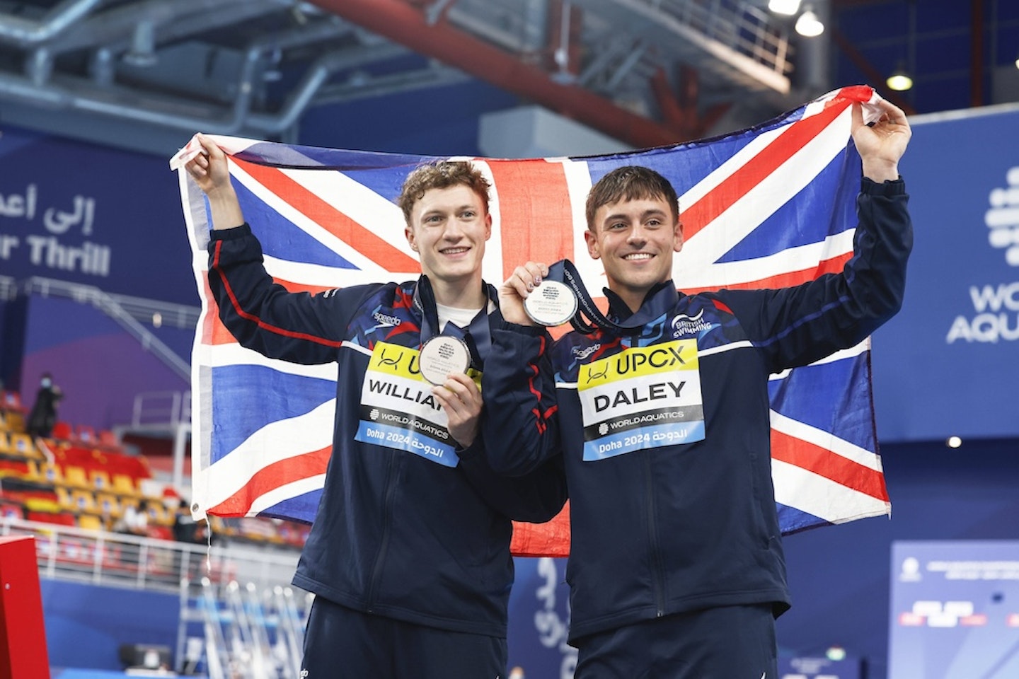 Jack Laugher (left), Olympian and OnlyFans model, with Tom Daley