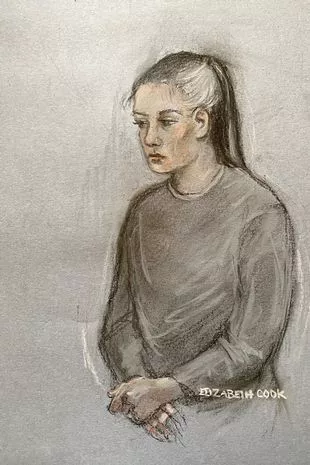 A court sketch at an earlier appearance