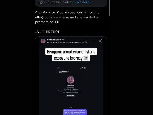 TikTok Star Who Accused Alex Pereira of R*pe Is Allegedly Showing off Her OnlyFans Earnings