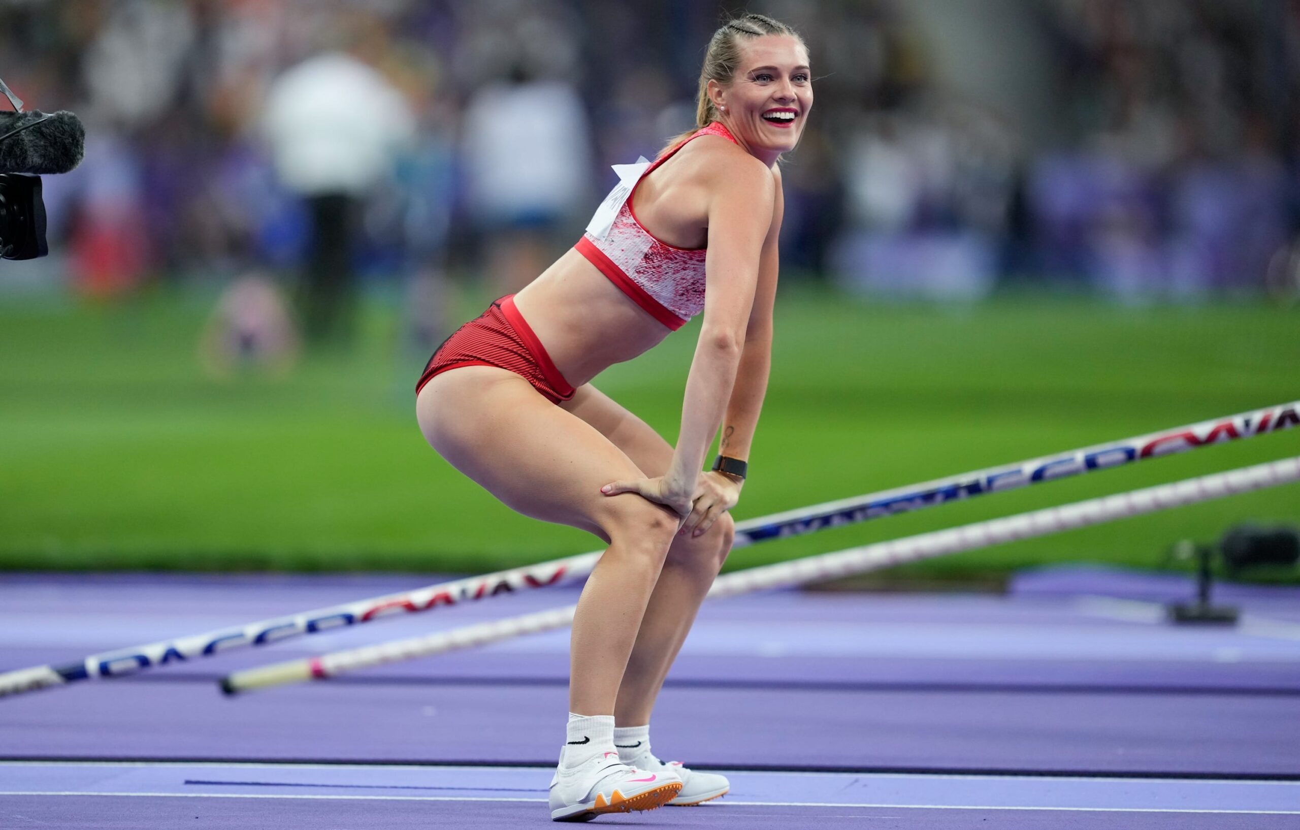 Nach ihrem Bronze-Sprung twerkte Newman vor Freude