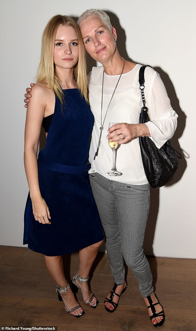 Lottie grew up in Haywards Heath, West Sussex, with her mother, Inger, (pictured at a Calvin Klein Jeans event in 2014) who's the second-wife of Peter Moss - Kate and Lottie's father