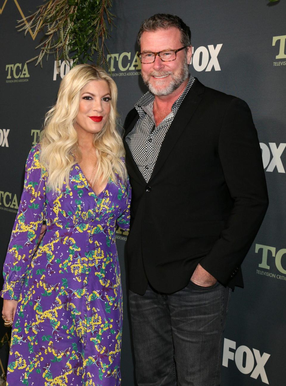 Tori Spelling and Dean McDermott at Fox Winter TCA red carpet arrivals