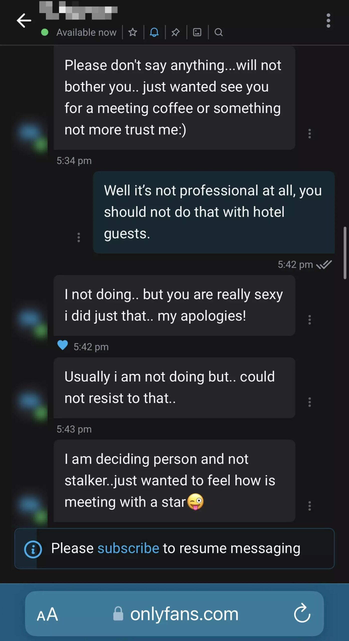 The staff member messaged her privately on OnlyFans. (Kennedy News and Media)