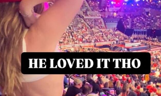 OnlyFans model Ava Louise flashes Trump at his Long Island rally