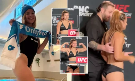 Disturbing footage of OnlyFans model visibly shaking before bursting into tears at UFC weigh-in emerges