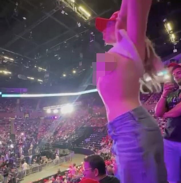 OnlyFans model bares breasts for Elon Musk at Trump rally