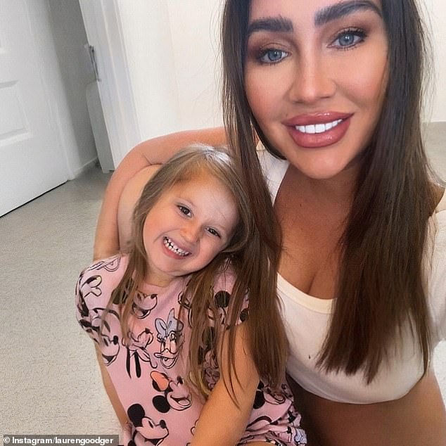 Lauren said: 'My plan with Reveal Me and OnlyFans is I just want to make as much money as I can is I can, shut it down and invest the money in property for my daughter' (Lauren pictured with her daughter Larose, three)