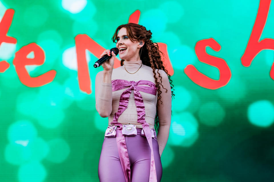 PORTSMOUTH, ENGLAND - AUGUST 26: Kate Nash performs at Victorious Festival 2023 at Southsea Common on August 26, 2023 in Portsmouth, England. (Photo by Rob Ball/Getty Images)