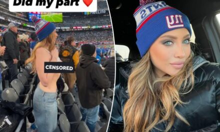 OnlyFans model flashes chest at Giants game after alleged request…