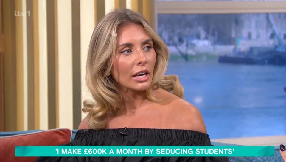 Bonnie Blue on This Morning, discussing her income.