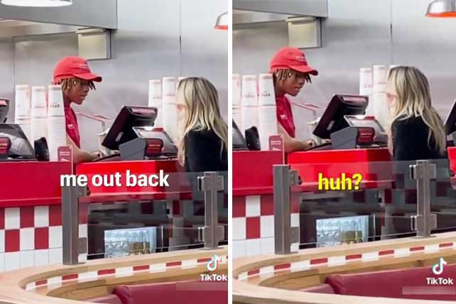 A video showing OnlyFans creator Bonnie Blue propositioning a young man at Five Guys is going viral. In the video, the young man tells Blue, “I’m a Christian man and I’m waiting ’til marriage.”