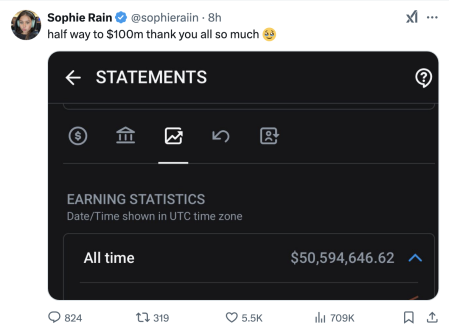 Sophie Rain's X post