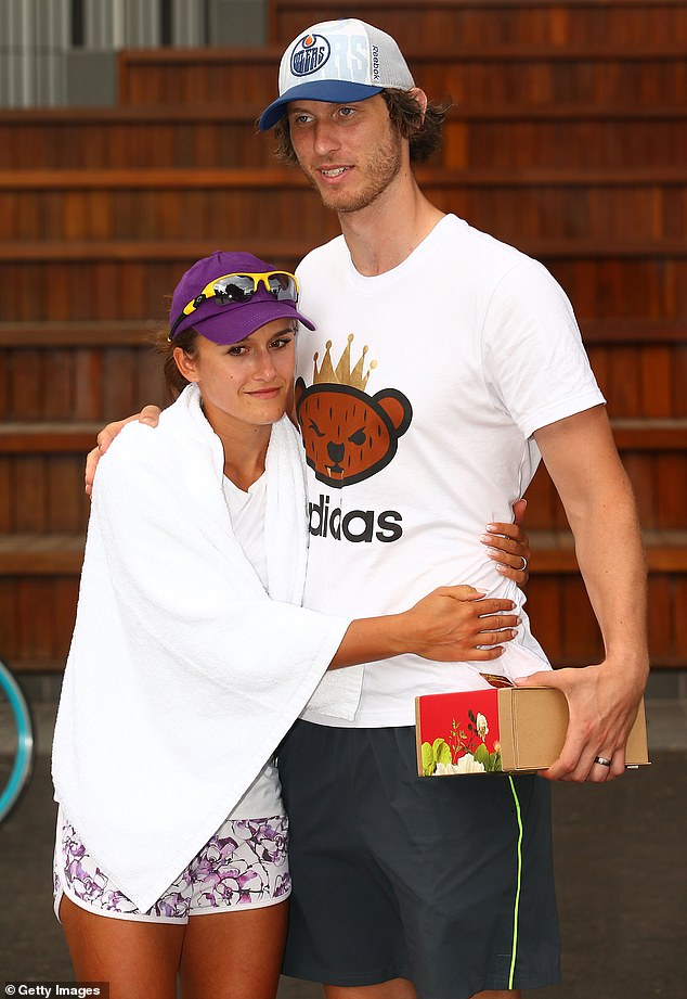 Vickery, right, is seen embracing Rodionova following her narrow failure to navigate the final round of qualifying for the 2016 Australian Open, where she was beaten by Viktorija Golubic