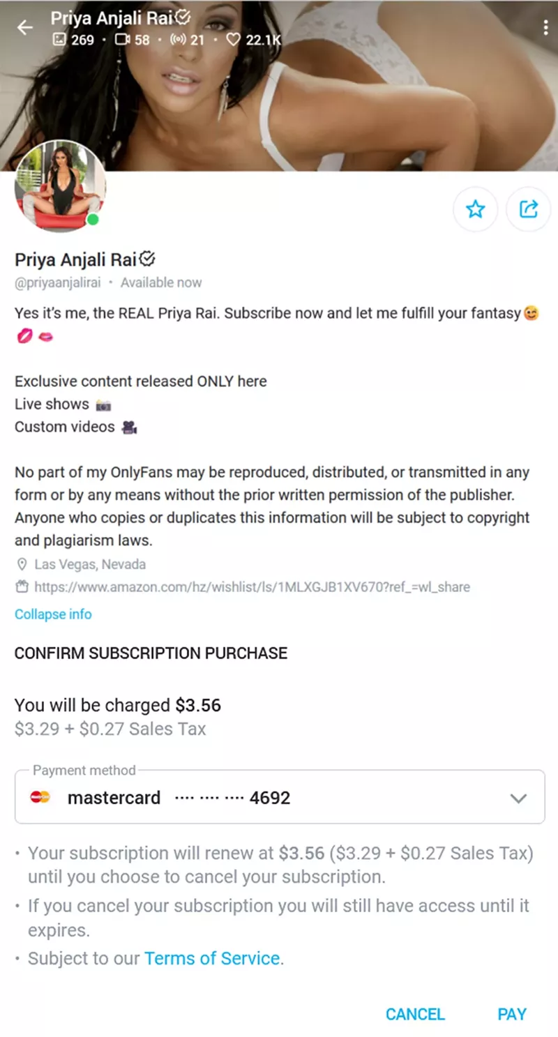 Former Porn Star Priya Definitely  Has Good Looks, Just Doesn’t Show The Goods On Her OnlyFans