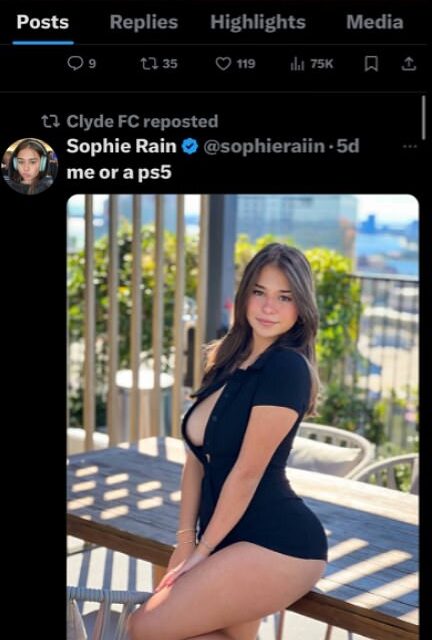 Football club in hot water after sharing photo of OnlyFans star