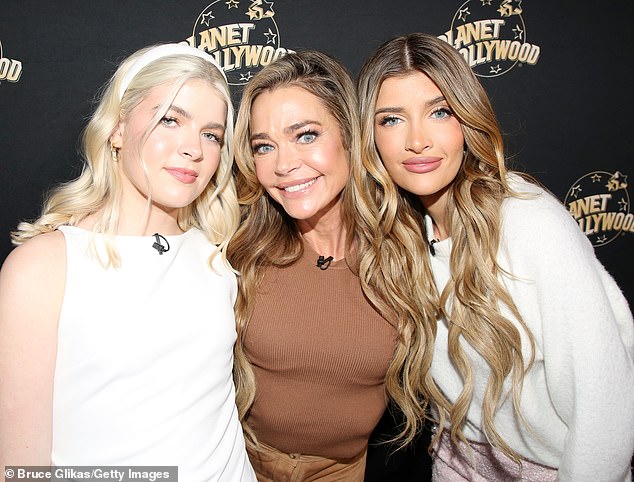 Denise shares daughters Sami (right) and Lola (left) with ex-husband Charlie Sheen; the trio seen in February 2025