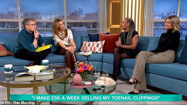 Latiesha Jones (left) was joined by Freya Ashthorpe (right) on the This Morning sofa to talk about what objects they have sold to make some cash