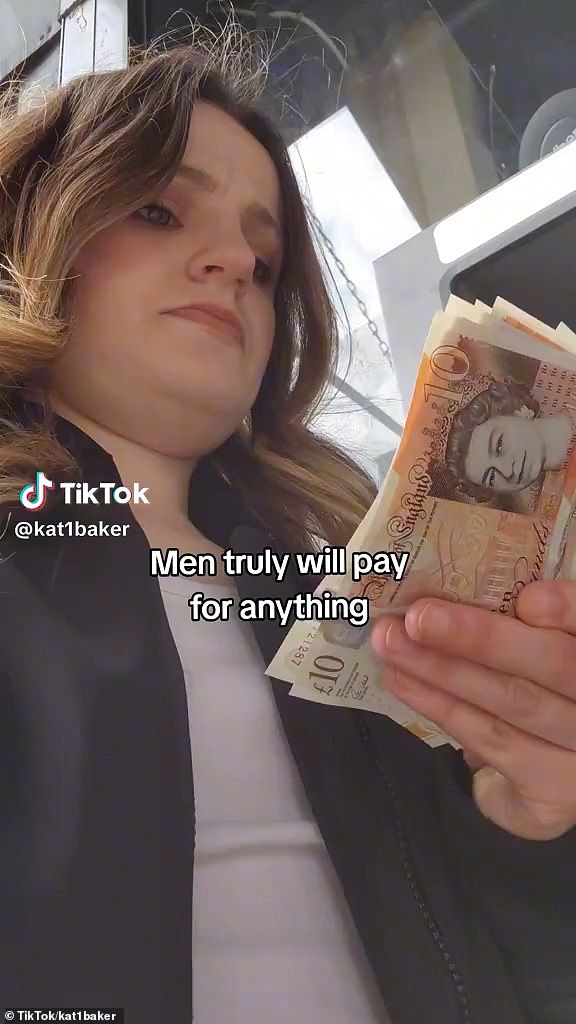 An OnlyFans star has left people gob smacked after revealing the 'hilarious' way she earns cash from her clients (OnlyFans star, Kat Baker pictured)