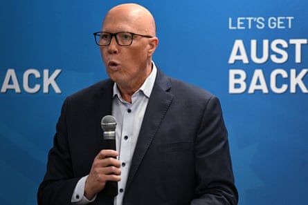 Dutton with a microphone