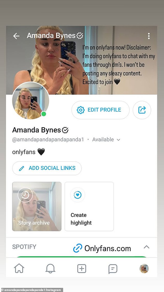 Amanda joined OnlyFans in April. She insisted that she will not be 'posting any sleazy content'