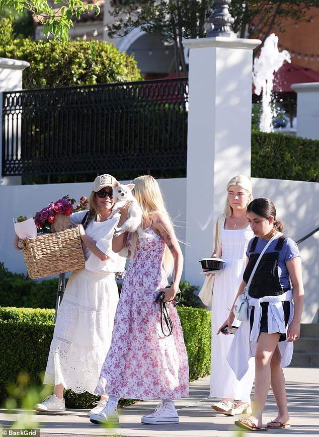 Sami and Denise, 54, were joined on the outing to The Commons in Calabasas by Sami's younger sisters Lola Sheen and Eloise Richards